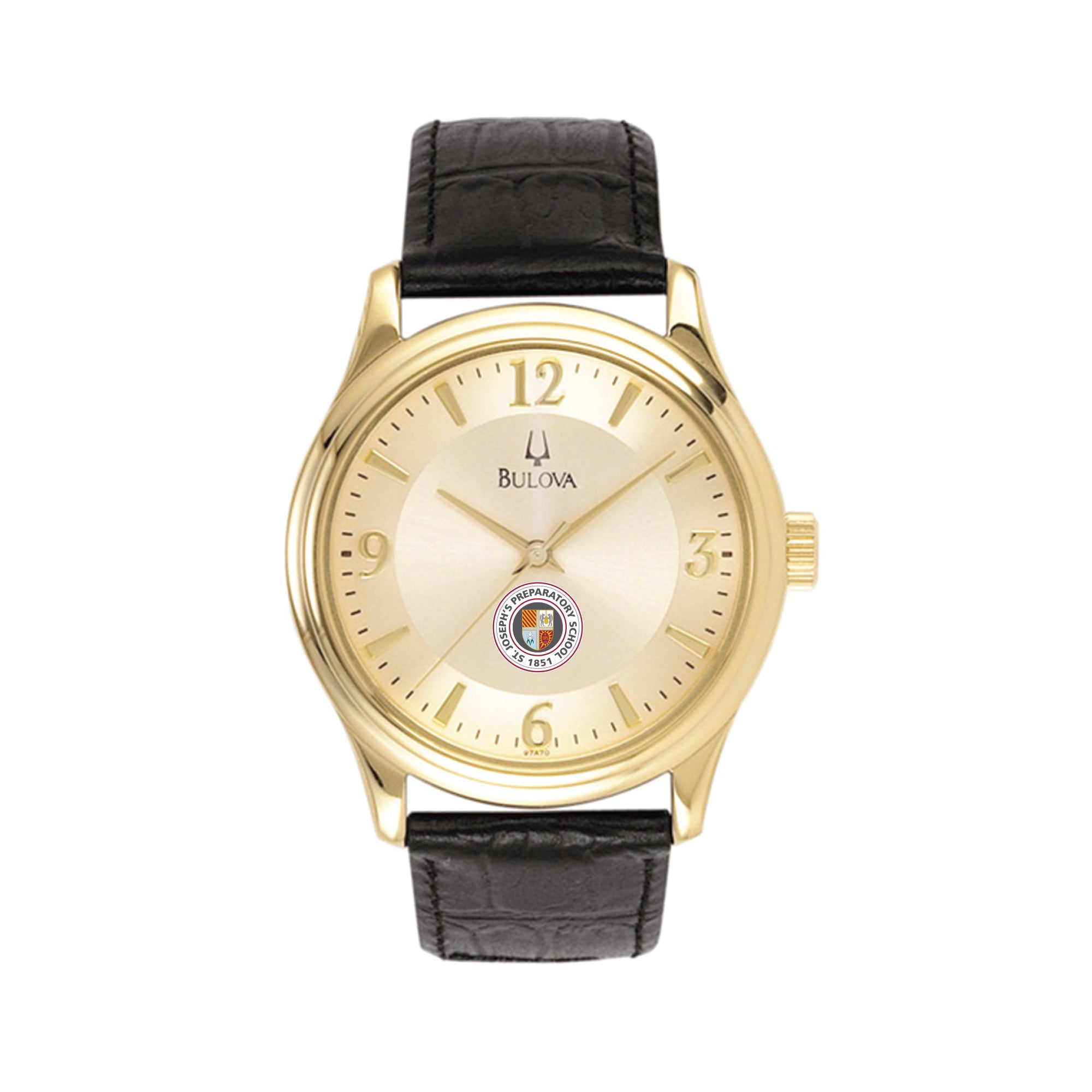 Bulova Black Leather Strap Watch